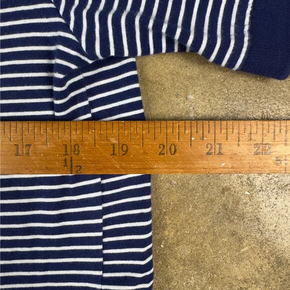 Chaps Polo Shirt Men’s Medium Navy White Striped Short Sleeve Classic Fit - Picture 8 of 10